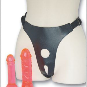 CROTCHLESS STRAP ON WITH 2 DONGS